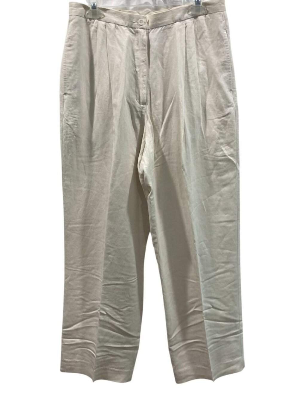 Liz Claiborne Linen Pants 14 Beige Lightweight Coastal Vacation Casual Beachy